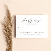 Wedding RSVP Modern Script Minimal Enclosure Kaart