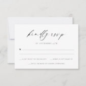 Wedding RSVP Modern Script Minimal Enclosure Kaart (Voorkant)