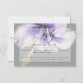Wedding RSVP | Paarse Waterverf Hibiscus Flower (Voorkant)