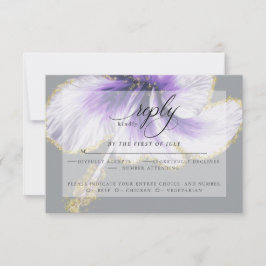 Wedding RSVP | Paarse Waterverf Hibiscus Flower