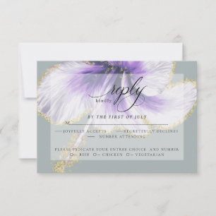 Wedding RSVP   Paarse Waterverf Hibiscus Flower