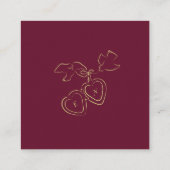 Wedding RSVP QR-code Geïllustreerd Locket Monogram Informatiekaartje (Achterkant)