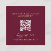 Wedding RSVP QR-code Geïllustreerd Locket Monogram Informatiekaartje (Voorkant)