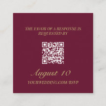 Wedding RSVP QR-code Geïllustreerd Locket Monogram