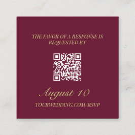 Wedding RSVP QR-code Geïllustreerd Locket Monogram Informatiekaartje