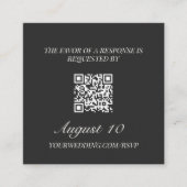Wedding RSVP QR Code Illustrated Locket Monogram Informatiekaartje (Voorkant)