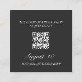 Wedding RSVP QR Code Illustrated Locket Monogram Informatiekaartje