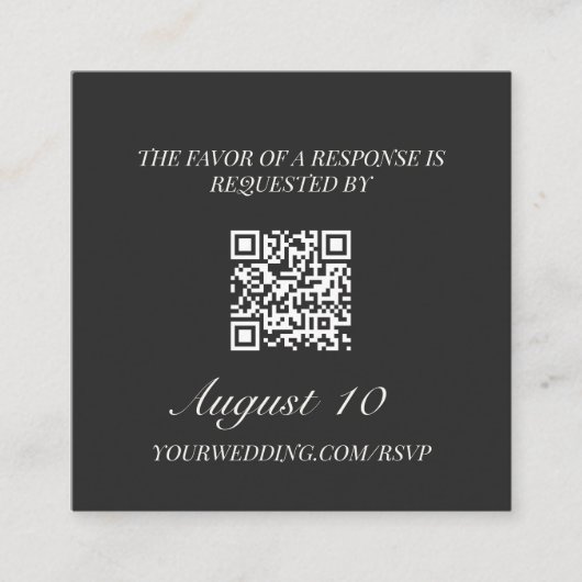 Wedding RSVP QR Code Illustrated Locket Monogram Informatiekaartje (Voorkant)