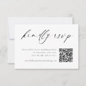 Wedding RSVP QR Code Minimal Modern Enclosure Kaar Bedankkaart (Voorkant)