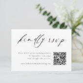 Wedding RSVP QR Code Minimal Modern Enclosure Kaar Bedankkaart (Staand voorkant)