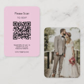 Wedding RSVP, QR Code Modern Minimalist Simple Informatiekaartje (Voorkant / Achterkant)