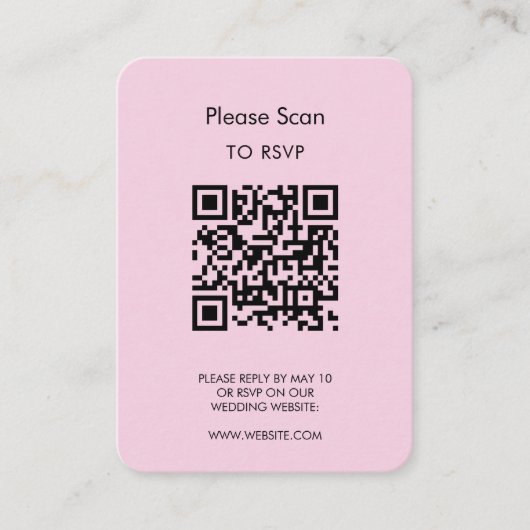 Wedding RSVP, QR Code Modern Minimalist Simple Informatiekaartje (Voorkant)