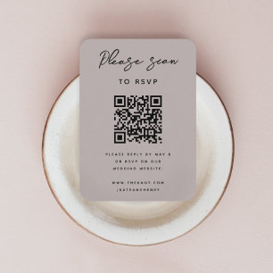 Wedding RSVP QR-code Modern minimalistische duus Informatiekaartje