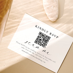 Wedding RSVP QR-code Moderne Kaart met minimale be