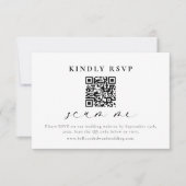 Wedding RSVP QR-code Moderne Kaart met minimale be (Voorkant)