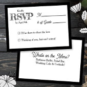 Wedding RSVP & Reception Dinner Menu Kaart