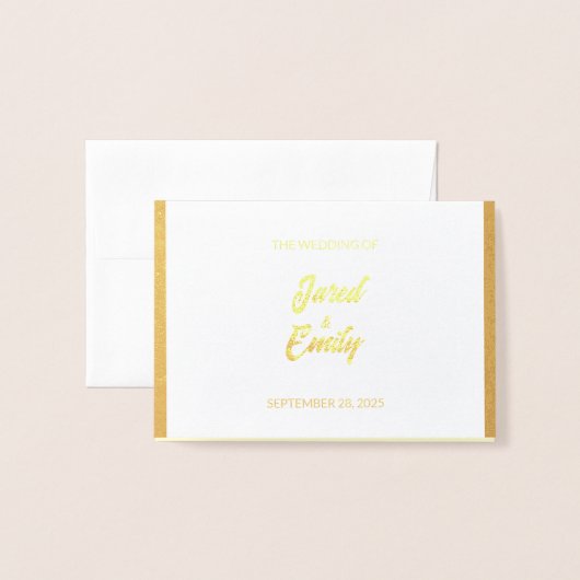 Wedding RSVP Response Folie Kaart (Voorkant met envelop)