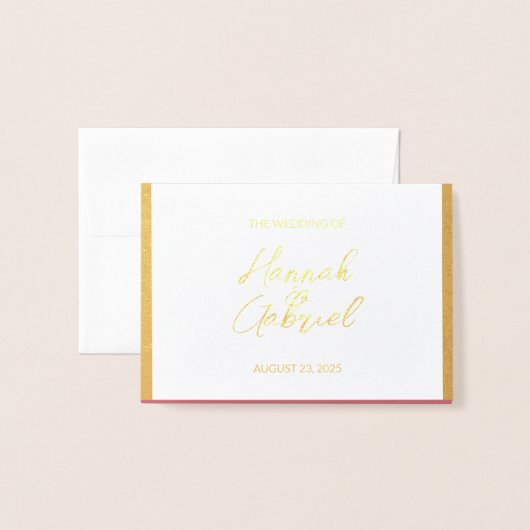 Wedding RSVP Response Folie Kaart (Voorkant met envelop)