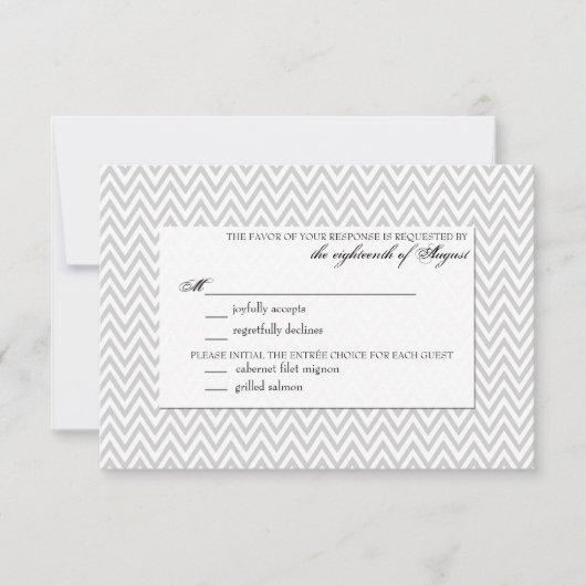 Wedding RSVP Response Kaart // Chevron (Voorkant)