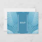 Wedding RSVP Response Kaart | tropisch Blauwgroen (Voorkant)