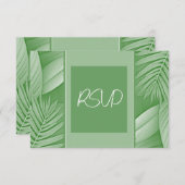 Wedding RSVP Response Kaart Tropisch Groen Thema (Voorkant / Achterkant)