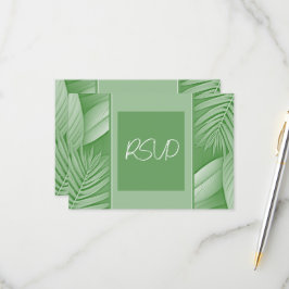 Wedding RSVP Response Kaart Tropisch Groen Thema