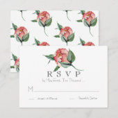 WEDDING RSVP Roze Magnolia (Voorkant / Achterkant)