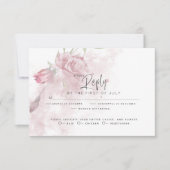Wedding RSVP | Rustige Waterverf Dusty Pink Rose (Voorkant)