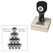 Wedding Rubber Stamp Champagne Glasses Rubberstempel (Gestempeld)
