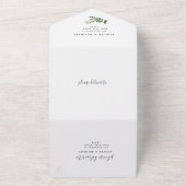 Wedding Rustic Geometric Green Nature Green Modern All In One Uitnodiging (Buitenkant)