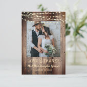 Wedding Rustic Wood Lichten 2 Foto Hartelijk dank Bedankkaart (Staand voorkant)