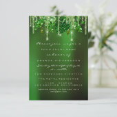 Wedding Rustic Woodland Cali Green Drids Leafs Kaart (Staand voorkant)