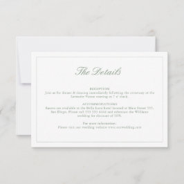 Wedding Sage Green Crest Monogram Details Kaart
