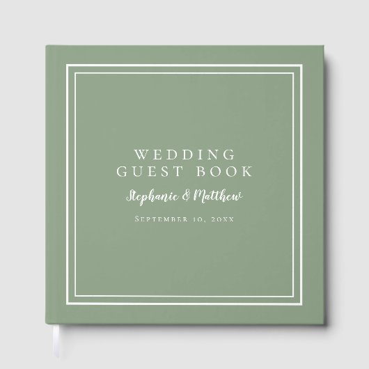 Wedding Sage Green Elegant gastenboek (Voorkant)