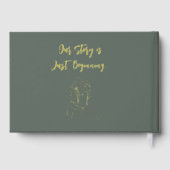 Wedding Sage Green en Gold Foil Guestbook Gastenboek (Achterkant)