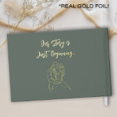 Wedding Sage Green en Gold Foil Guestbook Gastenboek