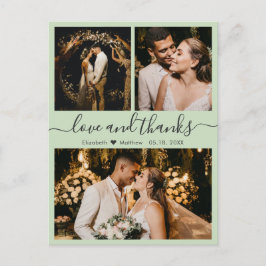 Wedding Sage Green Love and Bedankt Bedankt Briefkaart