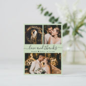 Wedding Sage Green Love and Bedankt Bedankt Briefkaart (Staand voorkant)