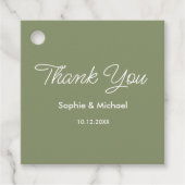 Wedding Sage Green White Bedankt Bedankjes Labels (Voorkant)