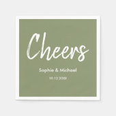 Wedding Sage Green White Cheers Servet (Voorkant)