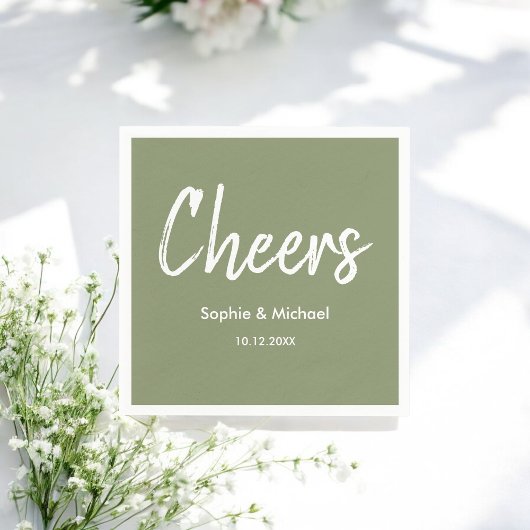 Wedding Sage Green White Cheers Servet