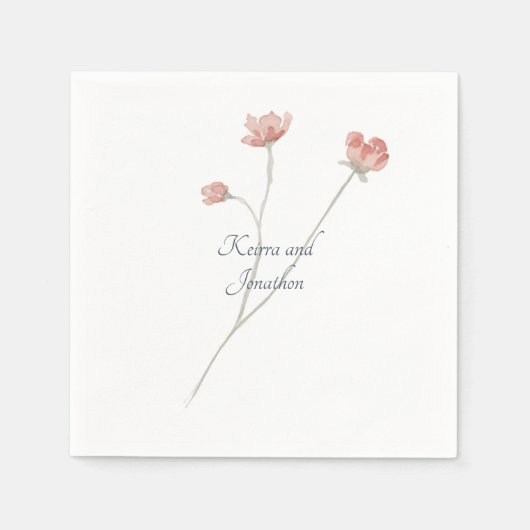 Wedding Sage Waterverf Floral Napkin Servet (Voorkant)