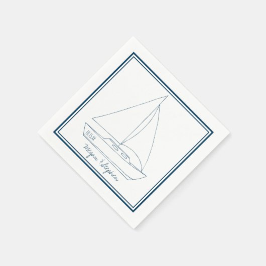 Wedding Sailboat Servetten (Hoek)