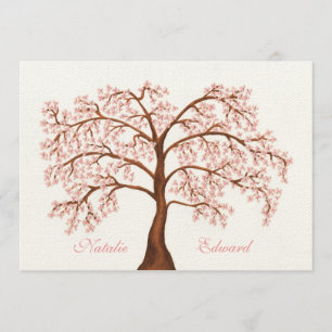 Wedding Sakura Cherry Blossom Tree Invitations Kaart