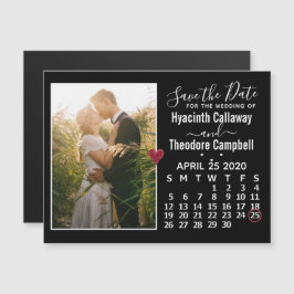 Wedding Save the Date April 2020 Calendar Photo Magnetische Uitnodiging