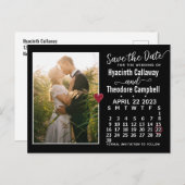 Wedding Save the Date April 2023 Calendar Photo Uitnodiging Briefkaart (Voorkant / Achterkant)