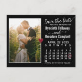Wedding Save the Date April 2023 Calendar Photo Uitnodiging Briefkaart (Voorkant)
