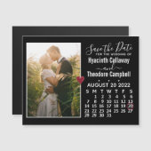 Wedding Save the Date August 2022 Calendar Photo Magnetische Uitnodiging (Voorkant / Achterkant)