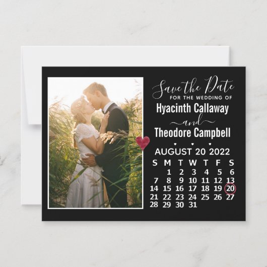 Wedding Save the Date August 2022 Calendar Photo Magnetische Uitnodiging (Voorkant)