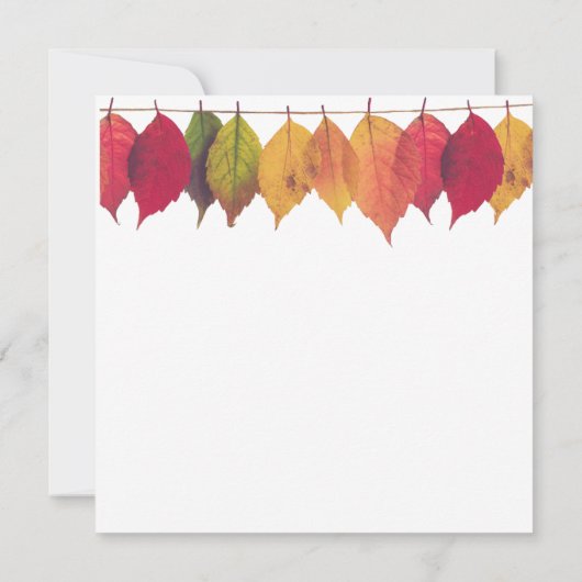 Wedding Save The Date Autumn Leaves On String Aankondiging (Achterkant)
